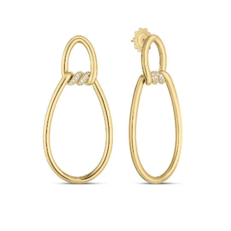 Timeless Earrings-Cialoma 18K Yellow Gold Diamond Drop Earrings