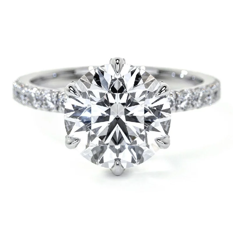 Heart-Shaped Rings-Luxurious Diamond Engagement Ring with Pave Setting