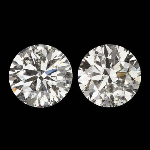 Large Earrings-2 CARAT EXCELLENT CUT DIAMOND ROUND NATURAL STUD EARRINGS EYE CLEAN 1.82 6.15MM