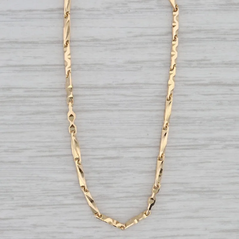 Long Chain Necklaces-Beveled Link Chain Necklace 18k Yellow Gold 19.5" 1.5mm