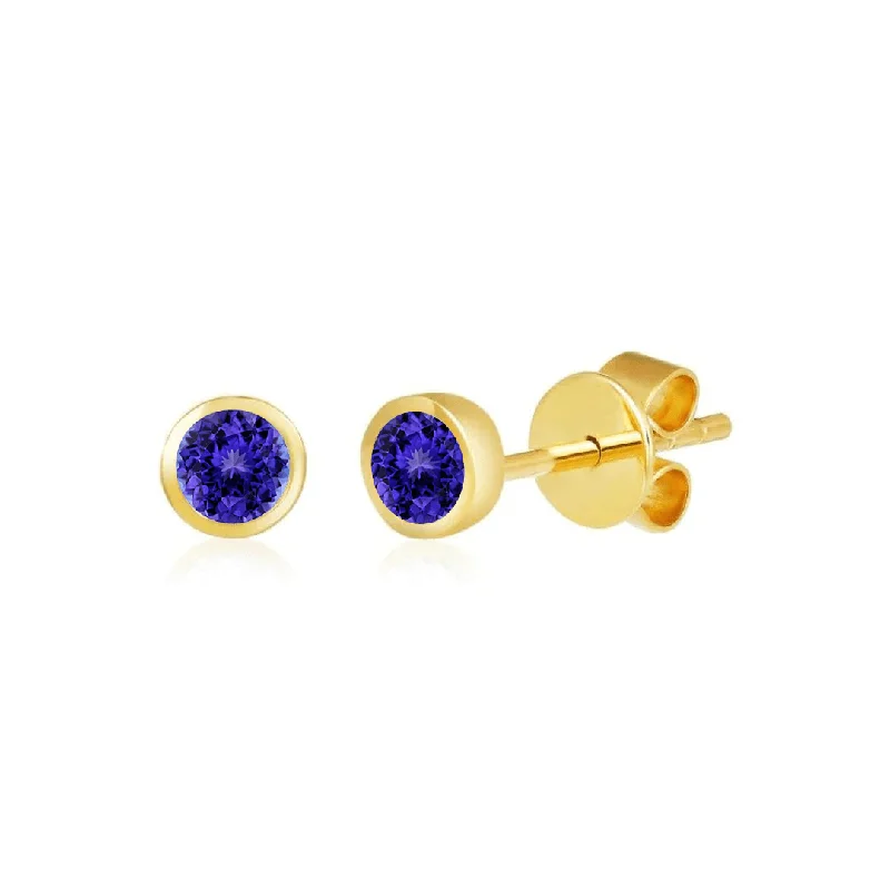 Luxury Earrings-Bezel Set Gemstone Studs