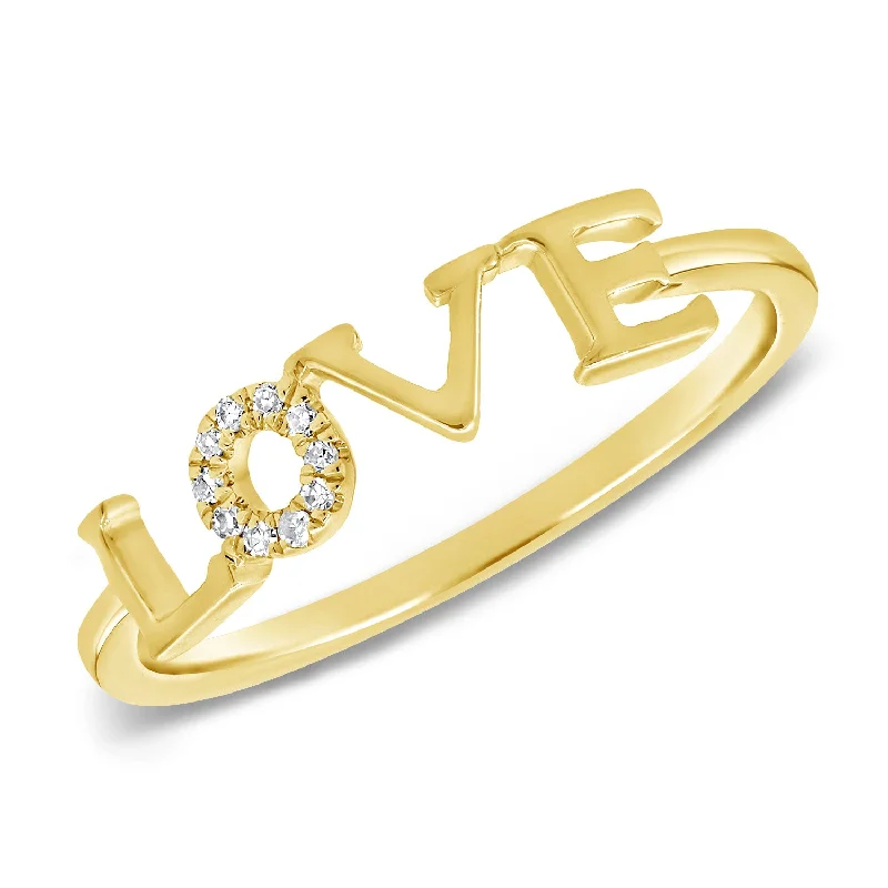 Customizable Rings-14K Diamond Love Ring made in Yellow/White/Rose Gold