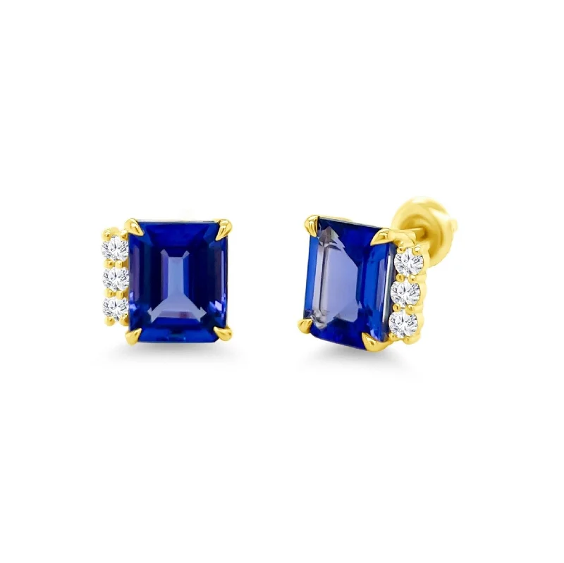 Occasion Earrings-Gemstone & Diamond Trio Earrings