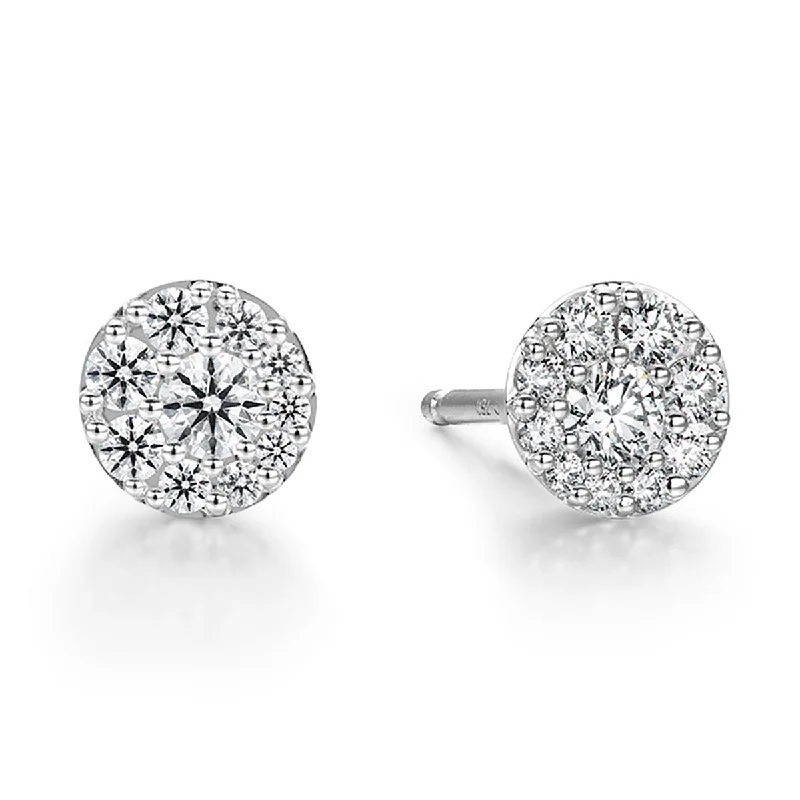 Curved Earrings-Tessa Diamond Circle Earrings