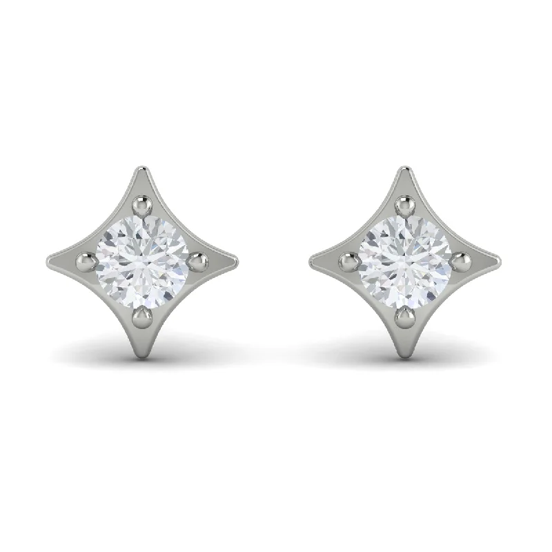 Black Earrings-Vlora Estrella 14k White Gold and Diamond Earrings VER60247