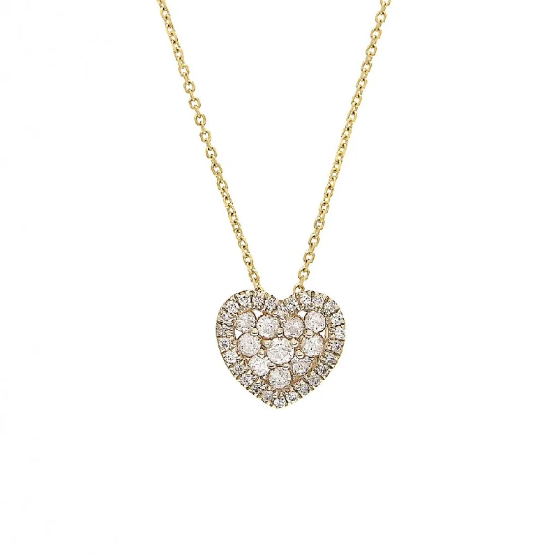 Long Necklaces-14k Yellow Diamond Heart Necklace