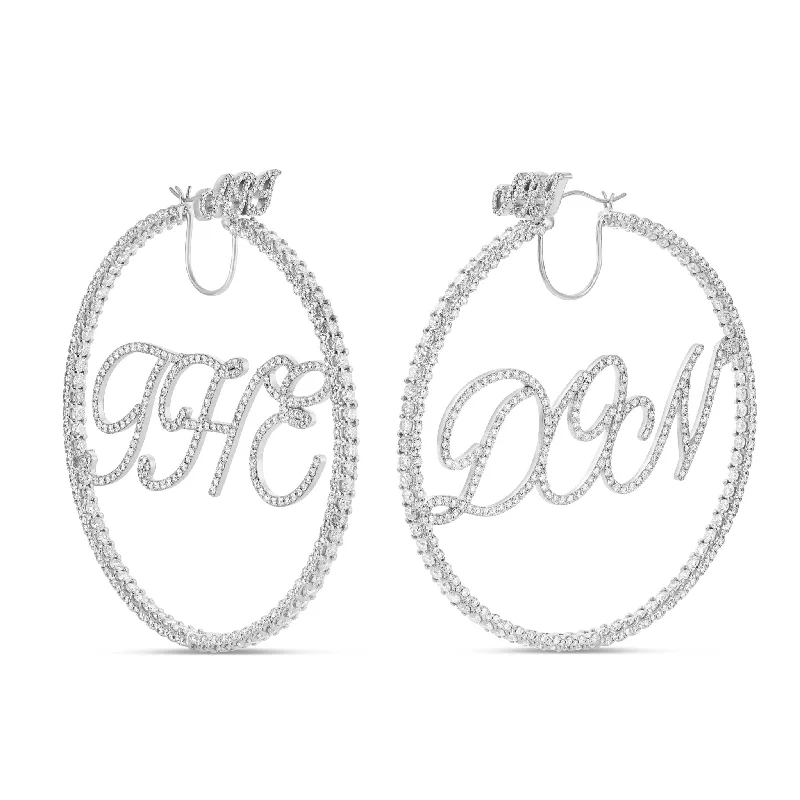 Pear Drop Earrings-Custom "Ari, THE DON" Diamond Hoop Earrings