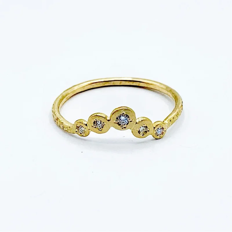 Engagement Ring Sets-Golden Diamond Diadem Ring