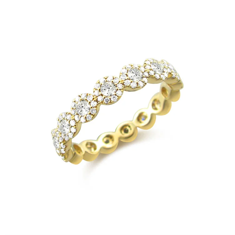 Wedding Set Rings for Men-14K Gold Illusion Diamond Eternity Ring