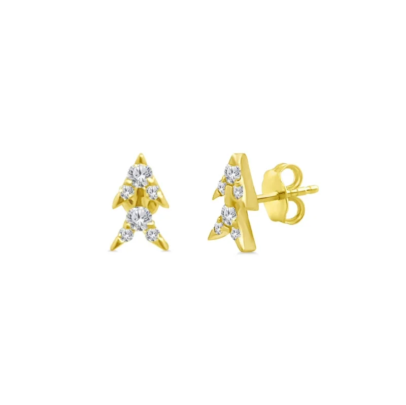 Festival Stud Earrings-Mini Double Arrow Stud