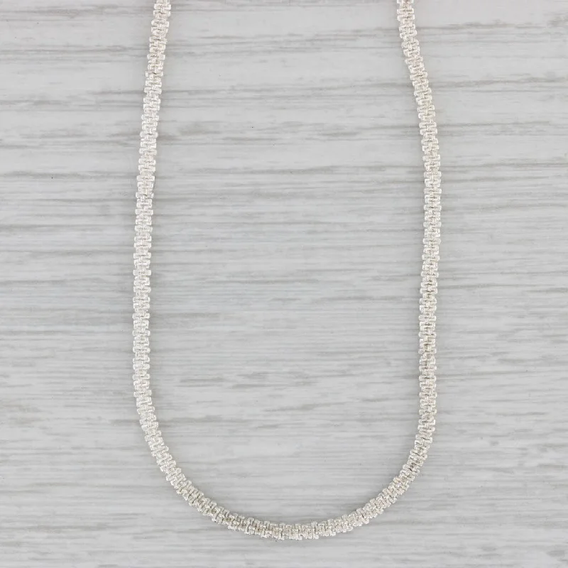 Twisted Necklaces-15.75" 2.5mm Popcorn Chain Necklace Sterling Silver Italian