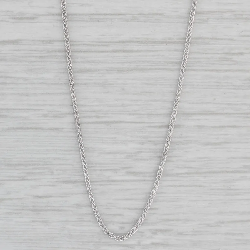 Gold Leaf Necklaces-16" Wheat Chain Necklace 18k White Gold 1mm