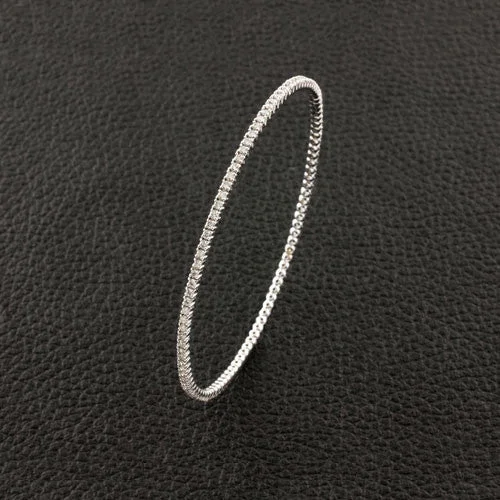 Dazzling Bangles-Diamond Slip-on Bangle Bracelet