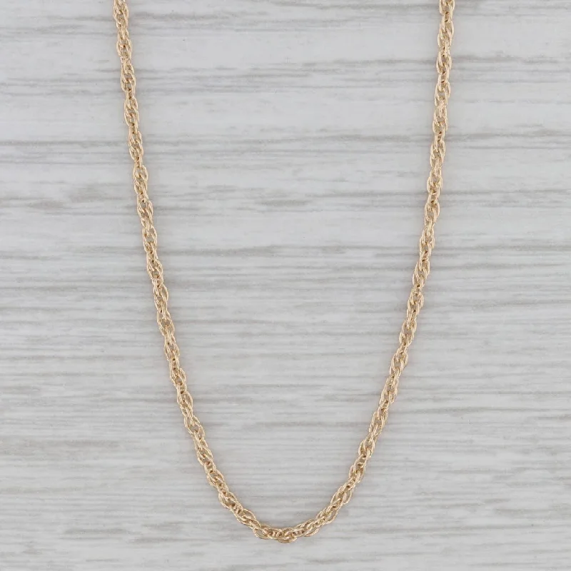 Fine Chain Necklaces-22.5" 1.3mm Rope Chain Necklace 14k Yellow Gold