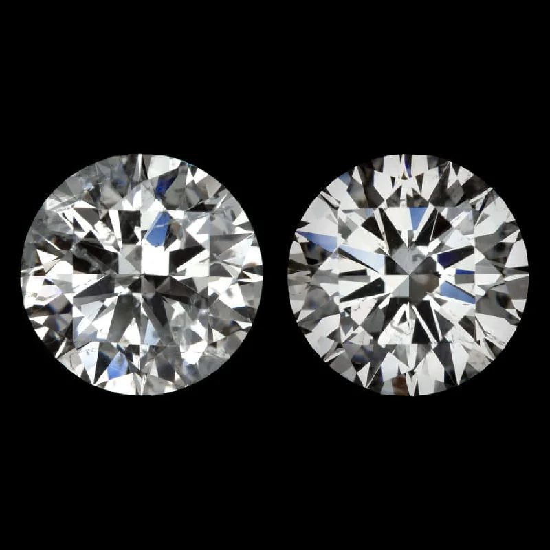 Gemstone Earrings-1.11ct F-G SI DIAMOND STUD EARRINGS NATURAL ROUND BRILLIANT CUT PAIR 1 CARAT 1ct