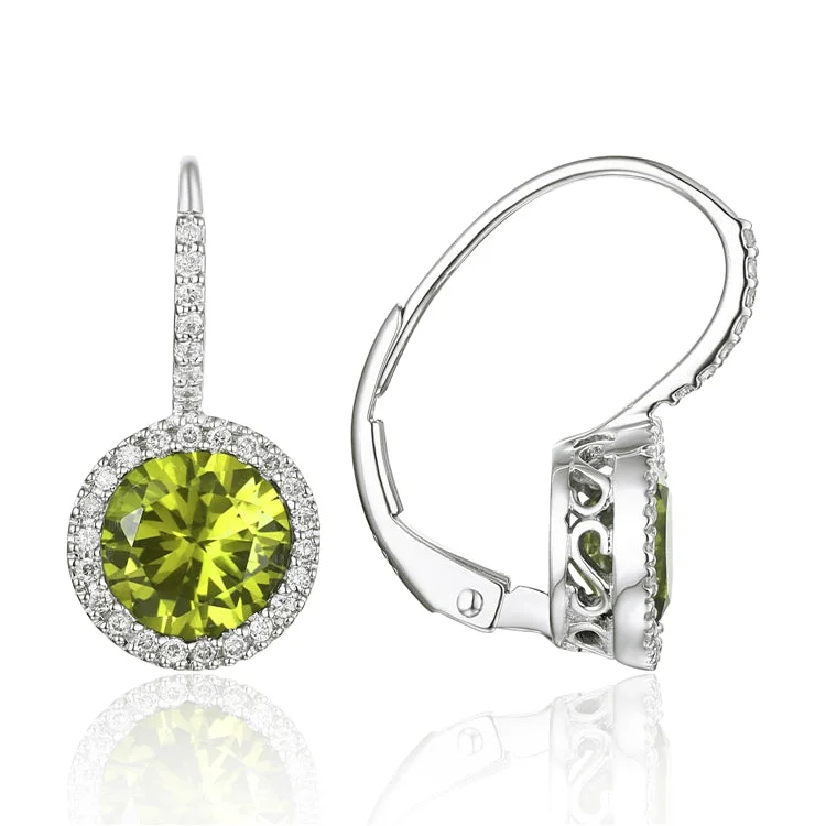 Coral Earrings-PERIDOT 14K GOLD EARRINGS