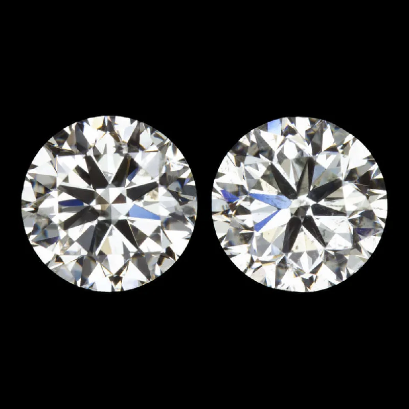 Tortoise Earrings-2ct VERY GOOD CUT NATURAL DIAMOND STUD EARRINGS I-J SI2 ROUND BRILLIANT CUT PAIR