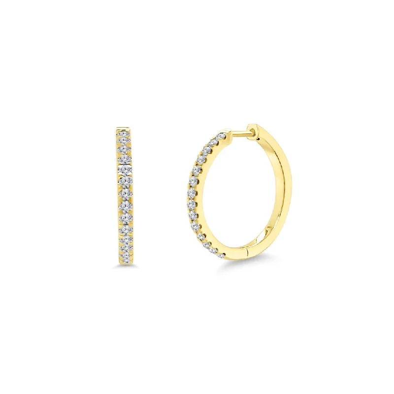 Bridesmaid Earrings-Medium Diamond Hoops