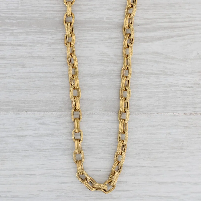 Initial Letter Necklaces-Long Cable Chain Necklace 18k Yellow Gold 29.75" 6.7mm