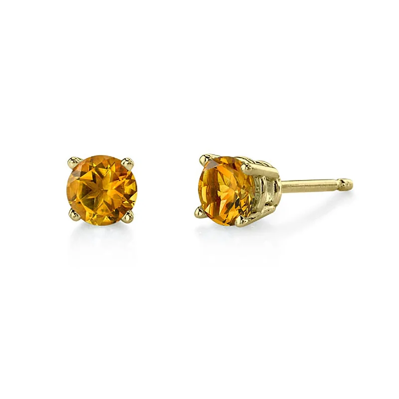 Ethereal Earrings-Citrine 5.0 mm 14k Yellow Gold Stud Earrings