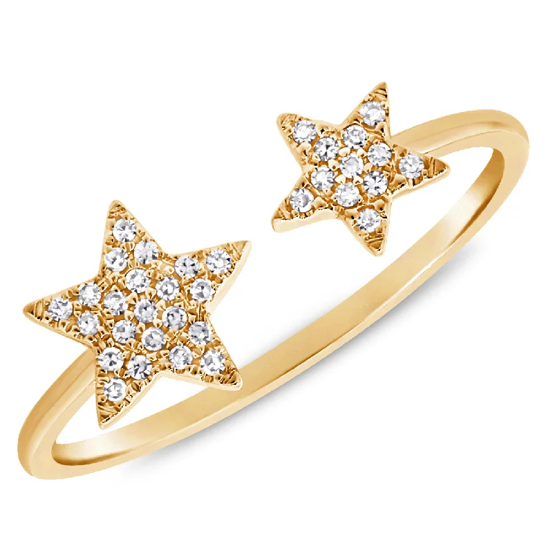 Trendy Rings-14K Diamond Star Wrap Ring