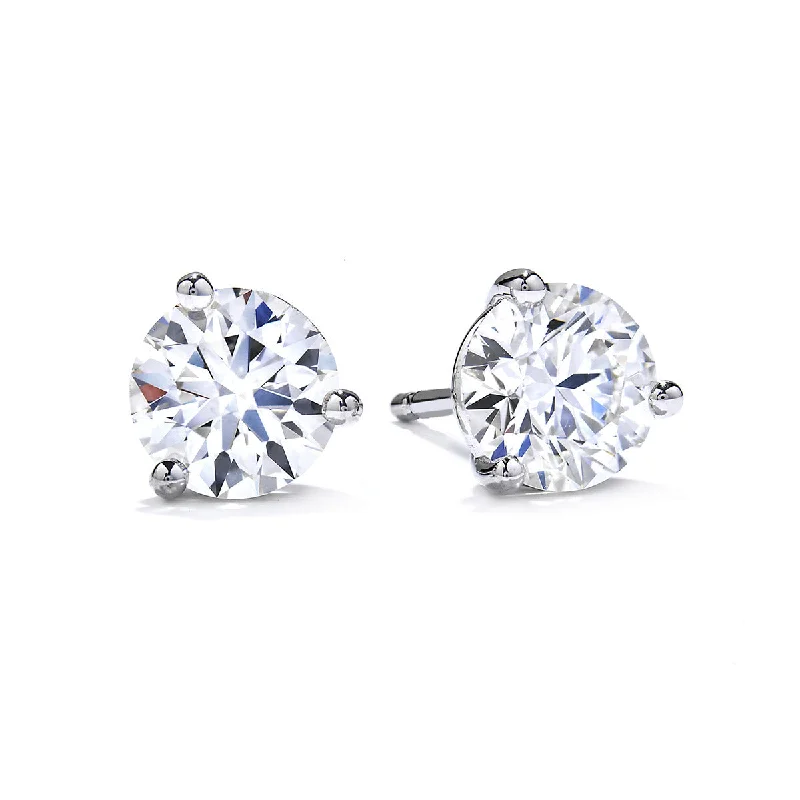 Sparkly Earrings-Three-Prong Stud Earrings