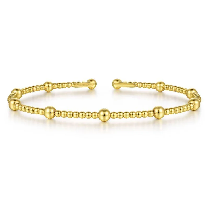 Infinity Bangles-Gabriel & Co. - BG4603-62Y4JJJ - 14K Yellow Gold Bujukan Open Bangle