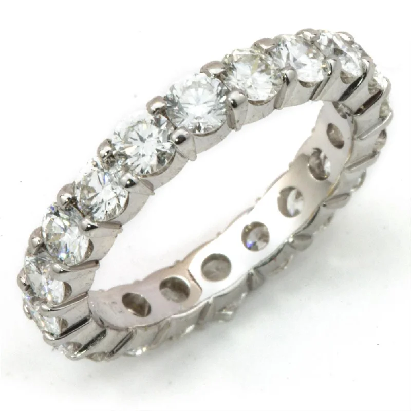 Claddagh Rings-Round Diamond Eternity Band Anniversary Ring Prong Set 4.00 carats