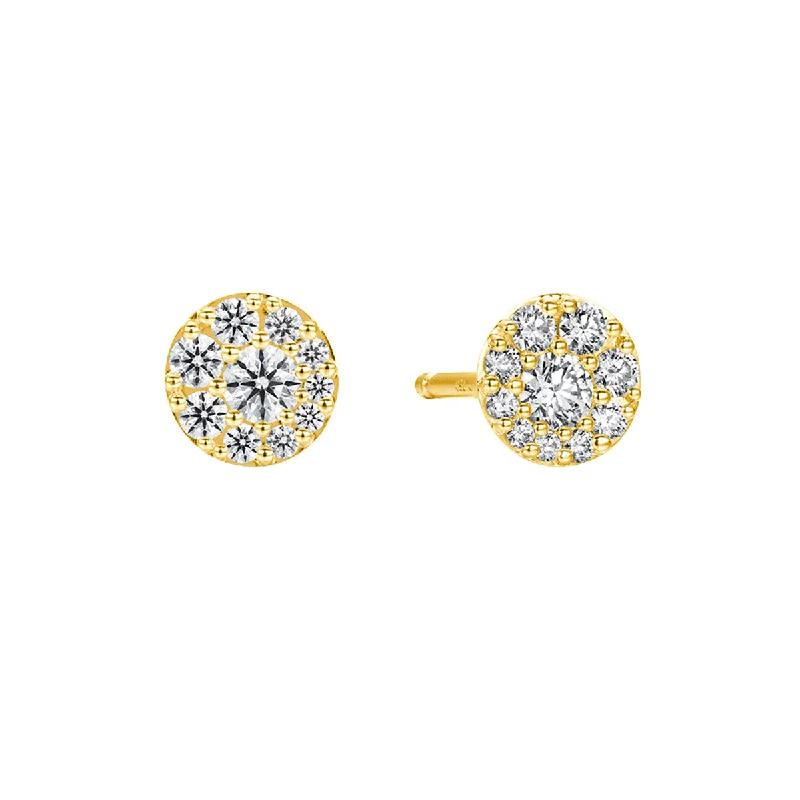 Pair of Earrings-Tessa Diamond Circle Stud Earrings