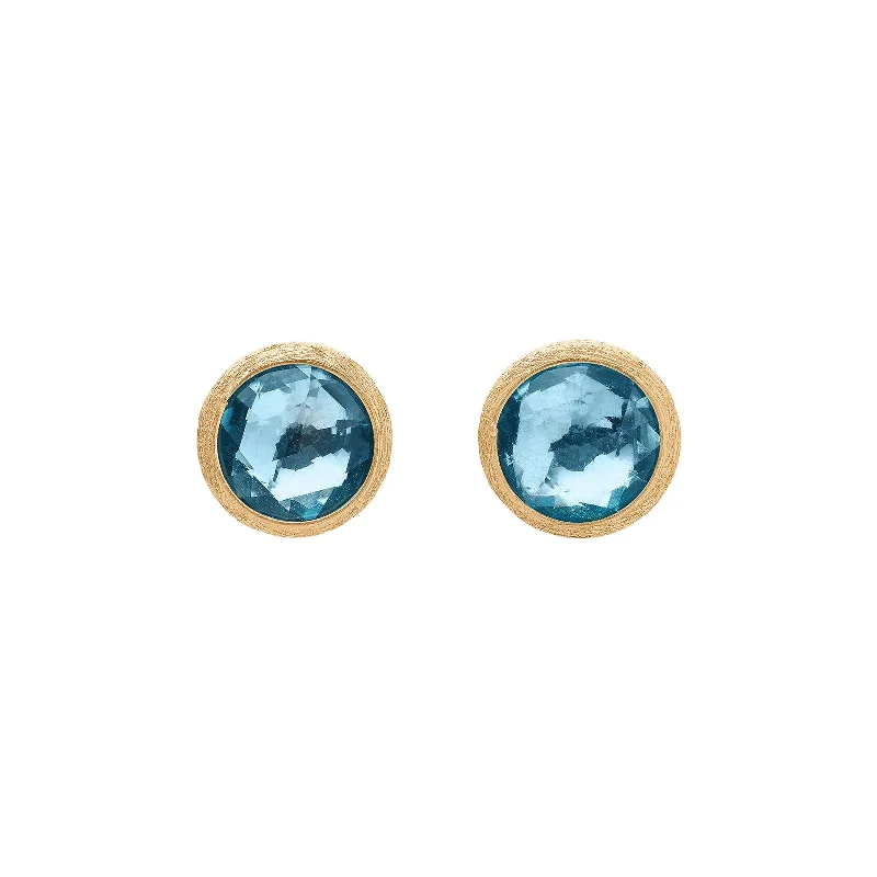 Stud Earrings-Jaipur Blue Topaz Earrings