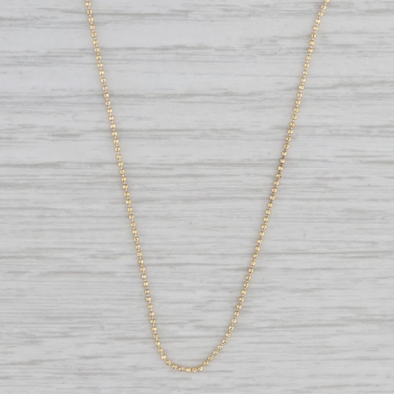 Simple Silver Necklaces-Bead Chain Necklace 10k Yellow Gold 17.5" 1mm