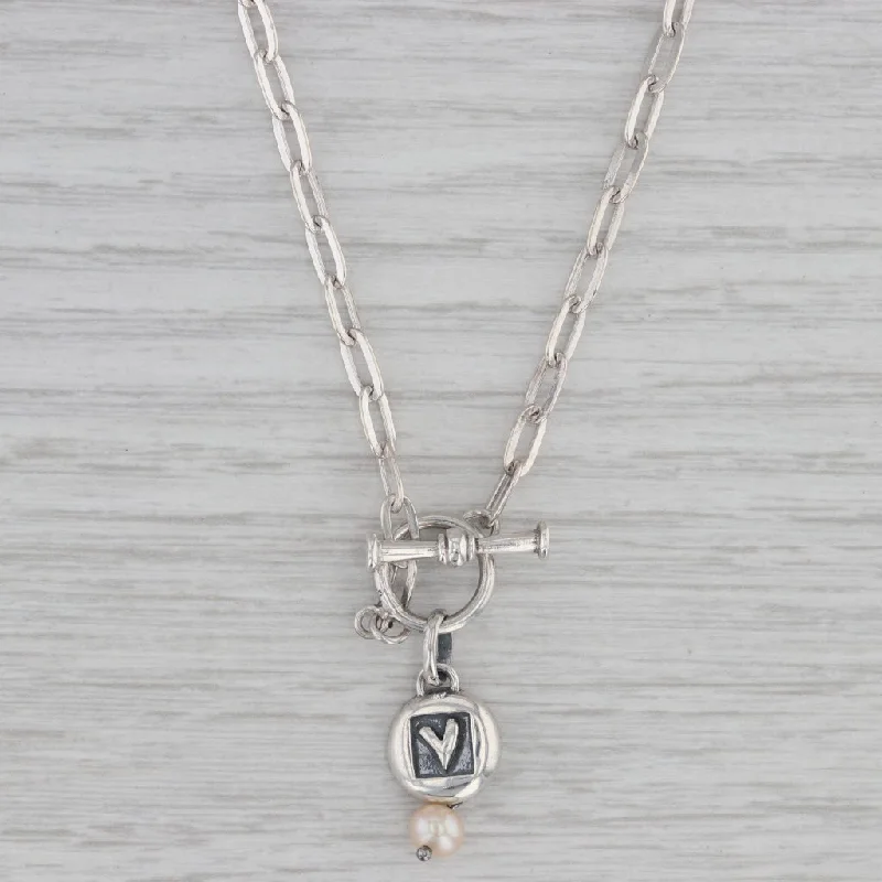 Birthstone Necklaces-Bocco Cultured Pearl Heart Charm Pendant Necklace Sterling Silver 15.5"