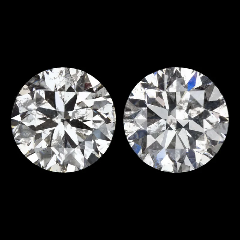 Luxury Earrings-1.41ct VERY GOOD CUT DIAMOND STUD EARRINGS NATURAL ROUND BRILLIANT MATCHING PAIR