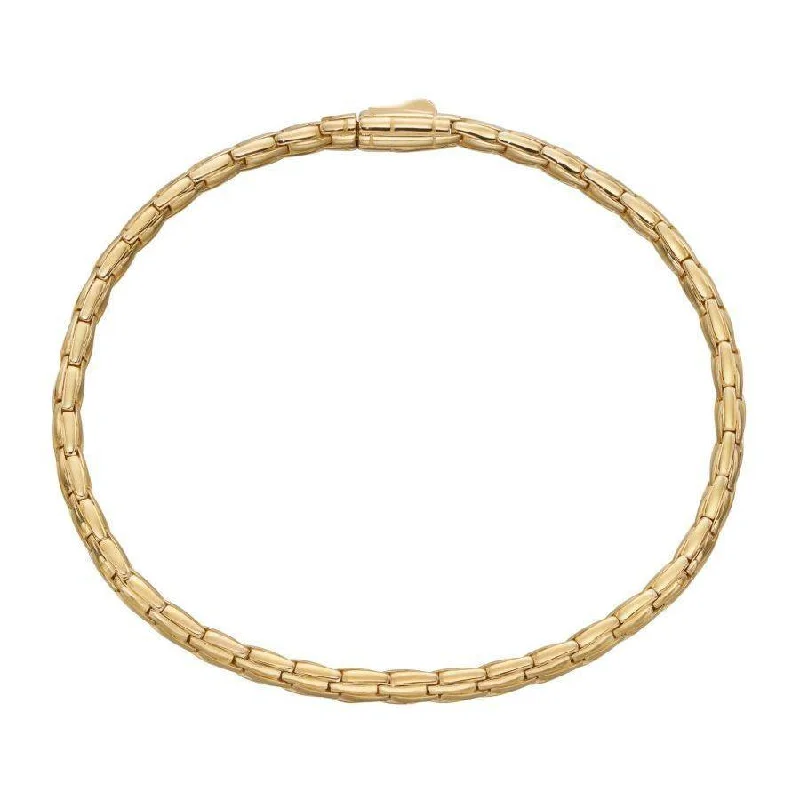 Gold and Silver Bracelets-9ct Yellow Gold Snake Effect Link Bracelet