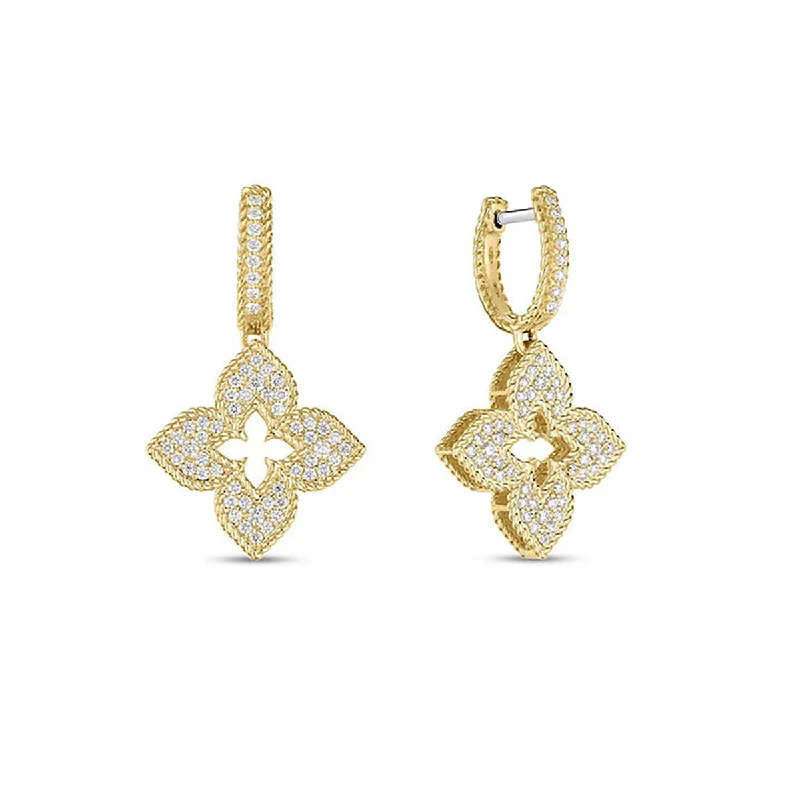 Small Earrings-Venetian Princess Collection 18K Gold Diamond Earrings