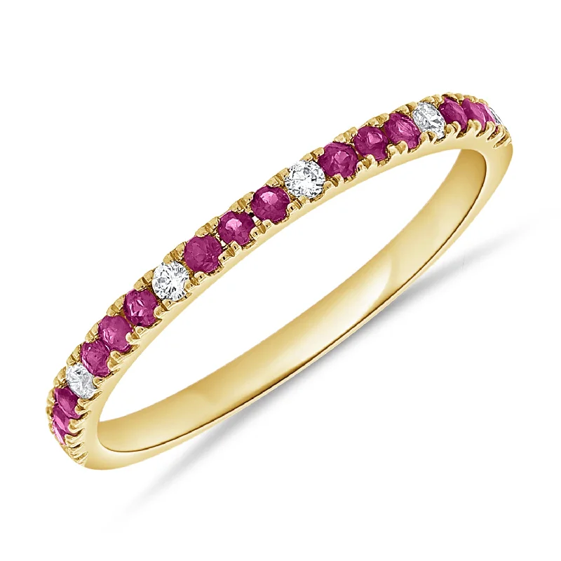 Adjustable Rings-Pink Sapphires & Diamonds Halfway Ring