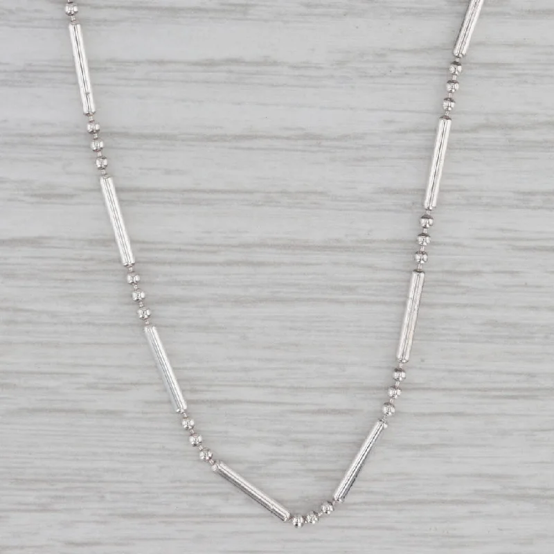 Artistic Necklaces-Bar Bead Chain Necklace Sterling Silver 30" 1.5mm