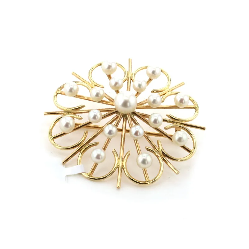 Classic Pin Brooch-Pearl Snowflake Brooch