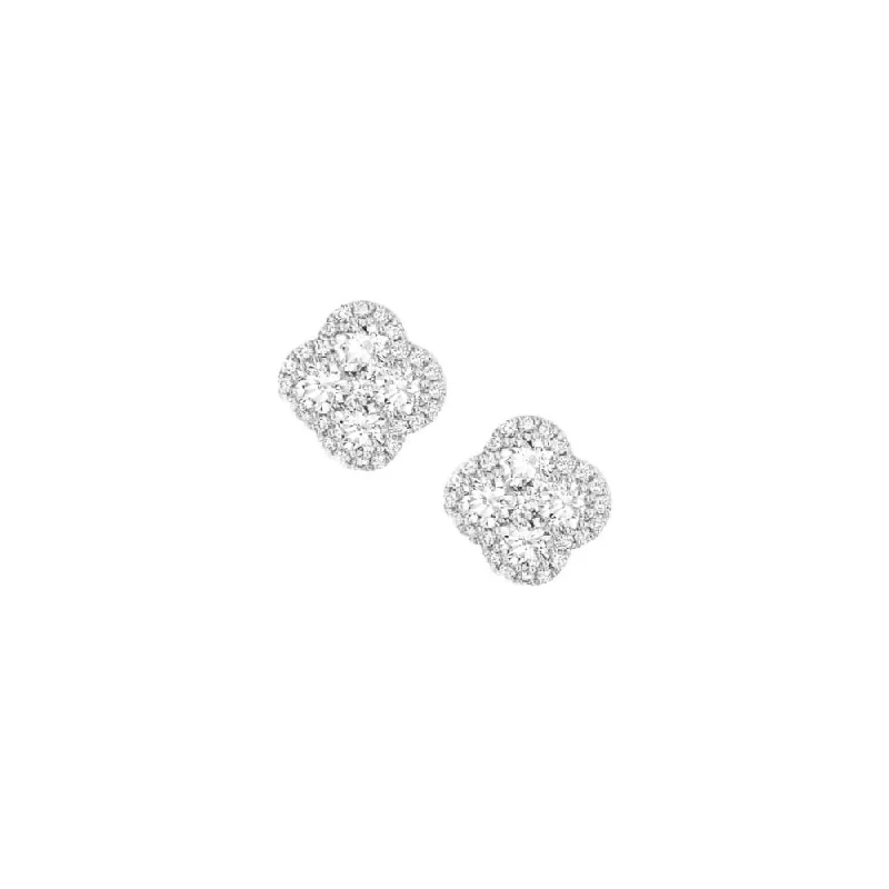 Affordable Earrings-Diamond Precious Pastel Clover Studs