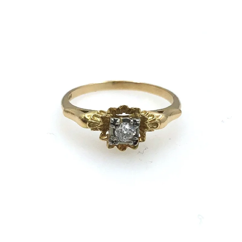 Cross Diamond Rings-Ornate Sun with Diamond