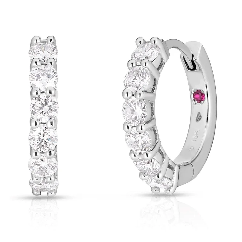 Colorful Stud Earrings-Diamond Single Line Hoop Earrings