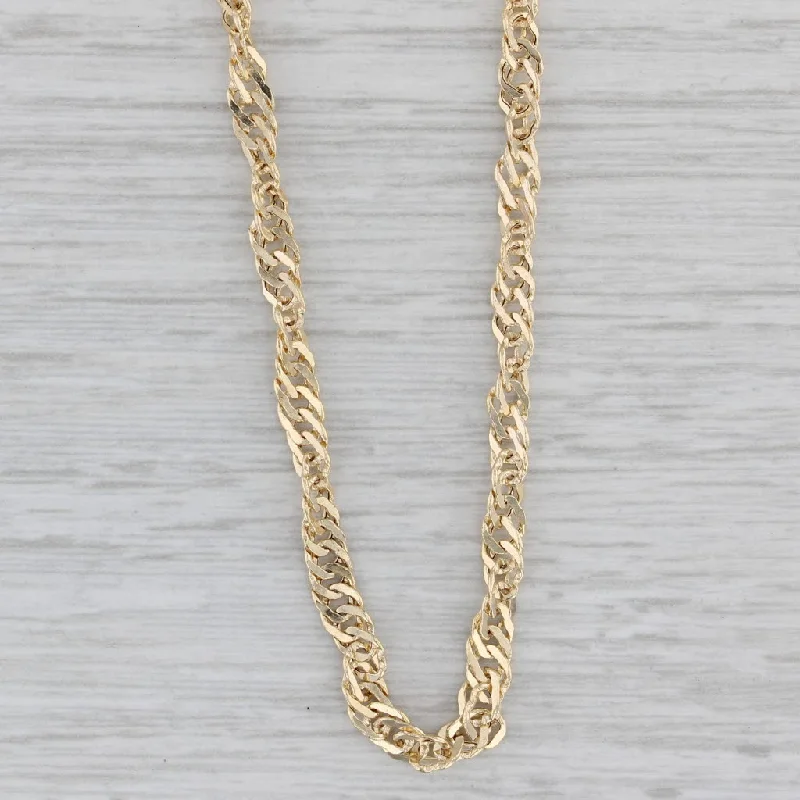 Antique Necklaces-Singapore Chain Necklace 10k Yellow Gold 18" 3.6mm