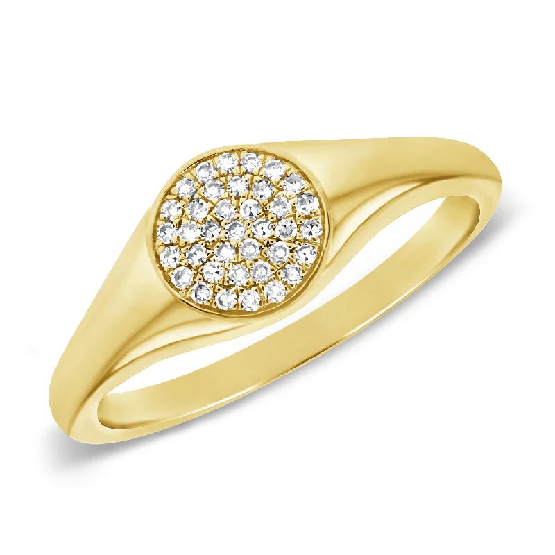 Engagement Rings with Diamonds-OKGs Collection 14K Gold Diamond Pinky Ring