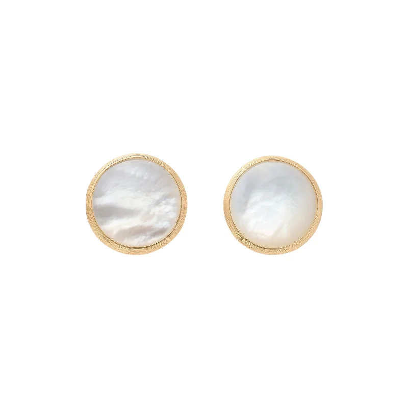 Rose Gold Earrings-Jaipur Mother of Pearl Medium Stud Earrings