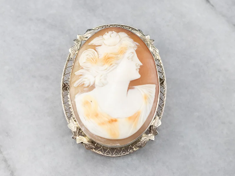 Modern Wedding Brooch-Vintage Cameo Brooch or Pendant