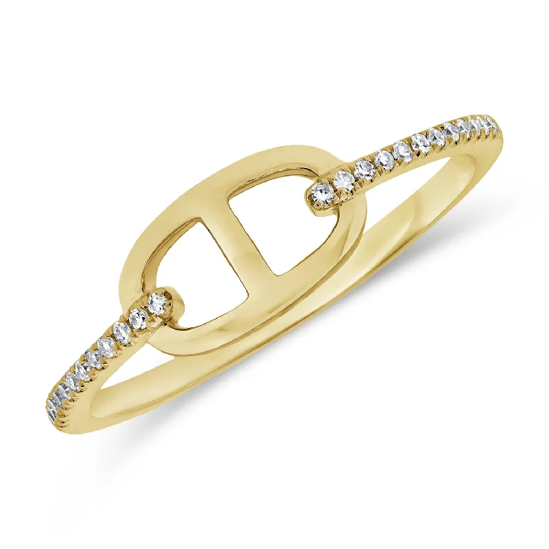 Luxury Wedding Rings-Open Link Fashion Ring with a Diamond Band set in 14kt Gold