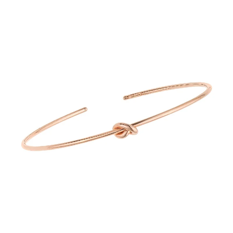 Trendy Bangles-14K Rose Gold Amore Knot Cuff Bangle PBG8234