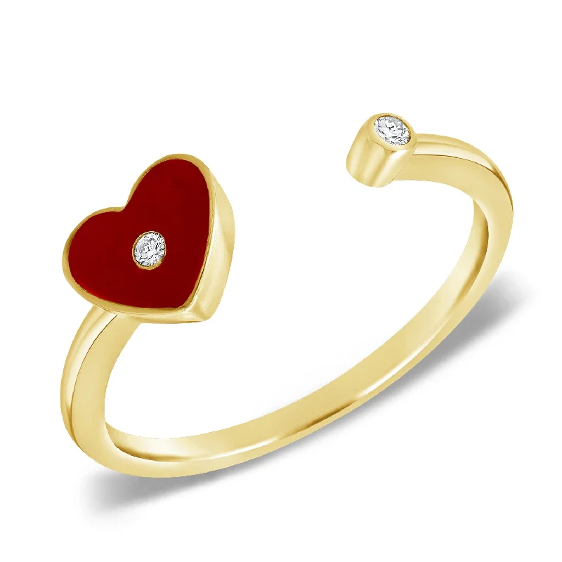 Animal Rings-Red Heart & Diamond Wrap Ring