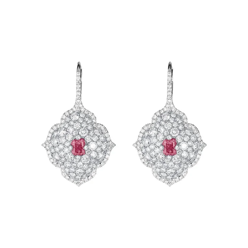 Red Earrings-Ruby and Diamond Pasha Earrings