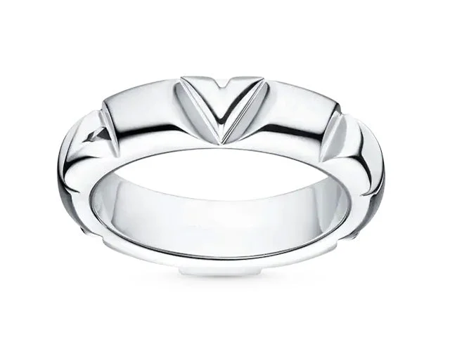 Blue Sapphire Rings-Louis Vuitton LV Volt Multi Ring, 18k White Gold. Size 58